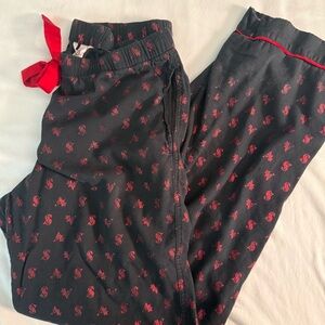 Victoria's Secret Black Pants with Red VS Medium LONG